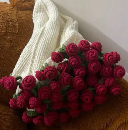 Hand-woven DIY Material Crocheted Flower Blanket