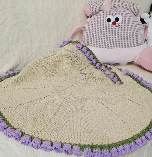 Hand-woven DIY Material Crocheted Flower Blanket