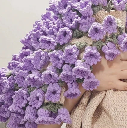 Hand-woven DIY Material Crocheted Flower Blanket